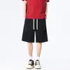 Bermuda Casual Patchwork Estilo Americano para Homens, Verão 2026, 250g, Nova Moda Solta Cor Sólida Versátil Bermuda Esportiva