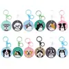 Parches bordados de lindo gato y perro de dibujos animados, parches redondos de animales, accesorios hechos a mano para bolsos, colgantes para llaves