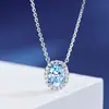 Colar com Pingente em Formato de Ovo Azul Claro Moda Feminina Cor Tesouro Simulação de Água-Marinha Base de Prata S925
