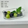 Cuenco ovalado de cristal minimalista estilo ins para uso doméstico, plato para aperitivos, plato de frutas, cuenco creativo para postres y ensaladas