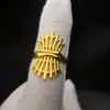 Anillo de Oro Aluvial para Mujer que No Se Desvanecerá por Mucho Tiempo, Diseño de Nicho de Alta Gama Abierto, Accesorios Exagerados Retro Imitación Oro, Producto Nuevo