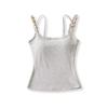 Camisola con Tirantes Dobles Trenzados Florales Ajustables y Almohadillas en el Pecho, Ropa Interior para Mujer, Top Puro de Lujo para Usar Solo