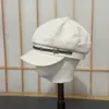 2026 Nuevo Estilo Boina de Pescador para Mujer de Color Sólido con Cinturón, Moda Retro Británica, Boina Adelgazante, Gorra de Periodista, Moderna