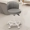 Taburete giratorio de altura ajustable con ruedas, taburete redondo con respaldo, silla de maquillaje, taburete de peluquería, taburete de tocador, tocador