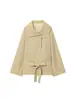 Ropa de Mujer Transfronteriza Estilo Británico Retro Chaqueta Corta Cortavientos Cuello Alto Estilo Coreano Ropa de Principios de Otoño Chaqueta de Cintura Top