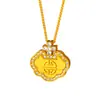 Nuevo Colgante de Candado de Bendición Ruyi de Diamante Chapado en Oro Estilo Chino Vietnamita Colgante de Collar Versátil Retro para Mujer Joyería al por Mayor