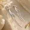 Pendientes de Borlas Estilo Europeo y Americano para Mujer, Sencillos y Modernos, Versátiles, Adelgazantes, Pendientes Largos Hueso de Serpiente Minimalistas, Venta al por Mayor
