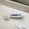 Grampo de Cabelo Acetato Flor Dongdaemun Coreano Simples Longo Oval Vazado Presilha Bico de Pato Clipe para Franja Lateral Acessórios de Cabelo para Mulheres Atacado