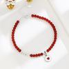 Pulsera de ágata roja de plata esterlina S925 que combina con todo, joyería elegante de nicho, joyería ligera de lujo, joyería con cuentas para mujer