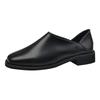 Sapatos Casuais Unisex de Bico Quadrado e Boca Baixa Novos de Primavera e Outono Sapatos Solteiros Femininos de Duas Formas Meio Chinelo Preguiçosos de Uma Peça Retrô Franceses de Couro Pequeno