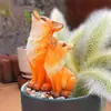 Figuras de Zorro al por Mayor, Zorros de Nueve Colas de Pelo Largo, Accesorios Decorativos para Suculentas, Macetas de Cactus Impermeables y Resistentes al Sol para Paisajismo de Jardín