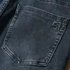 Estación Europea Otoño e Invierno Grueso Suave Rígido Yassel Sarga Elástica Algodón Casual Recto Ajuste Delgado Jeans para Hombre