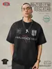 Camiseta de Hombre Be 2026 Verano Moderna Estilo Americano Peso Pesado Manga Corta Vintage Retro Lavada Estampada.
