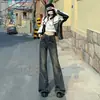 Jeans para mujer estilo americano 2026 primavera/otoño nuevos de talle alto, corte ajustado, patchwork retro, moda urbana, pantalones sueltos de pierna ancha hasta el suelo