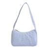 Cor sólida moda simples 2024 primavera estilo ocidental novo axila portátil bolsa feminina listrada flanela ombro crossbody pequeno saco quadrado