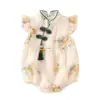 Ropa de Verano para Niñas Delgada Estilo Chino Cheongsam Falda para Bebé Recién Nacido Cien Días Ropa de Una Pieza Vestido de Bebé Verano