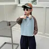 Camiseta para Niños Primavera y Otoño 2026 Nuevo Estilo Coreano Camiseta Básica para Bebé Niño Atuendo de Primavera Fresco y Elegante Top Casual para Niños