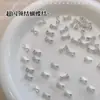 Popular na Internet Prata Laço de Gravata Broca de Unha Acabamento em Liga de Arco Empilhado Broca Super Brilho Decorações de Unha