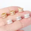 Accesorios de cobre chapados en oro de 14k con agujeros grandes, cuentas espaciadoras incrustadas con circonitas, cuentas en forma de rueda rellenas de diamantes de circonita, accesorios para pulseras, collares y joyas DIY