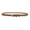 Cinturón Fino de Cuero Marrón Personalizado para Mujer, Accesorio Decorativo para Vestidos, Cinturón Versátil de Moda de Verano para Vestidos, Camisas y Pantalones, Accesorio para Ceñir la Cintura