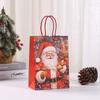 Bolsa de Papel Kraft Impresa Bolsa de Regalo de Santa Bolsa Tote Navideña Bolsa para Empaque de Regalo de Fiesta Bolsa de Compras al Mayoreo