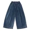 Jeans para Niñas de Primavera y Otoño 2026 Nuevos Casuales Estilo Coreano Sueltos con Bolsillos para Niñas Mayores