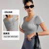 Tops de Roupa de Yoga, Bojos Semifixos de Alta Qualidade, Camisetas Fitness Respiráveis, Sem Bojos Soltos, Ajustadas de Manga Curta Esportivas Femininas de Verão