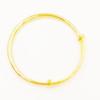 Pulsera redonda lisa de latón dorado con baño de oro, joyería de oro de imitación, fabricantes directos, pulsera soldada para damas al por mayor