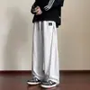 Pantalones casuales holgados de talla grande para hombre para otoño e invierno, nueva colección 2026, versátiles de pierna ancha, forrados de polar, de pierna recta