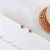 Pendientes de botón con forma de corazón de estilo coreano de moda para mujer, elegantes y combinables, con microincrustaciones de circonita, de plata de ley 925.
