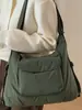 Bolso de Hombro de Tela Grande de Capacidad Simple, Estilo Japonés, Literario y Artístico, para Mujer, Bolso de Mano Casual con Múltiples Bolsillos, Bolso de Mamá, Bolso Tote