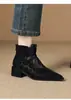 Botas de tornozelo estilo rua com estampa de leopardo europeia e americana, absolutamente deslumbrantes, para mulheres 2026 Outono/Inverno Nova Chegada Bico Fino Super Quentes Elegantes