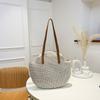 Bolsas de Celebridades de Internet para Mujer 2026 Nuevo Primavera Retro Bolso de Paja Tejida de Gran Capacidad Bolso de Mano para Vacaciones en la Costa Bolso de Hombro