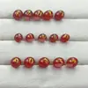 Letras Inglesas Ágata Vermelha Natural Letras Hot Stamping Contas Soltas Redondas Acessórios de Calcedônia Cristal do Mar da China Oriental Atacado