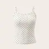 Top sin mangas Pure Desire de lunares con espalda cruzada y copas incorporadas, Chaleco sexy sin espalda adelgazante para mujer, Adecuado para usar solo o debajo de otra ropa