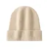 Gorro de Cachemir para Mujer 100% Cachemir Puro Nueva Moda Color Sólido Versátil Cubre-Cabeza Protección para Orejas Cálido Gorro Tejido