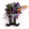 Nueva Guirnalda de Halloween escoba sombrero de mago sombrero de bruja zapatos de bruja corona adornos festival de fantasmas adornos de terror fantasma