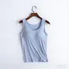 Camiseta deportiva modal transfronteriza para mujer, con tirantes anchos, sin varillas y con copas incorporadas, adecuada para yoga, fitness y como prenda interior.