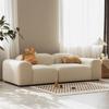 Sofá Cubo de Tofu Estilo Japonés Color Crema Pan Casa de Huéspedes Sala de Estar Apartamento Pequeño Dormitorio Casa de Alquiler Sofá Madera Simple