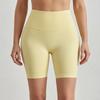Shorts de Yoga de Verão Plus-Size com Sensação de Nude para Mulheres, Cintura Alta, Controle de Barriga, Shorts de Fitness, Bumbum Pêssego, Shorts Esportivos Justos