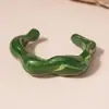 Pulsera de Resina Geométrica Cuadrada Verde Transfronteriza Europea y Americana Pulsera Exagerada Retro de Nicho Joyería de Diseño de Moda para Mujeres