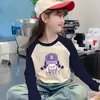 Camiseta Térmica de Cuello Redondo para Niñas, Ropa Interior de Manga Larga Raglán para Niños Medianos y Mayores, Moda Otoño/Invierno, Trendy