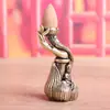 Flor de Loto de Latón Puro Buda Guanyin Mano Quemador de Incienso de Flujo Inverso Portainciensos Vintage Adorno Decorativo de Mesa Mascota de Té Artesanía