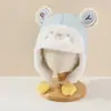 Gorro para Bebé Otoño e Invierno Bebé Lindo Súper Lindo Gorro de Punto Niñas Elegante Niños Forrado de Polar Espesado Gorro con Protección para las Orejas