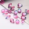 Hermoso Suministro para Transmisión en Vivo de Piedras: Vidrio Mezclado en Colores Rosa y Morado con Forma de Corazón/Pera, Gemas de Vidrio con Forma de Gota de Agua de Corazón