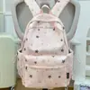 Mochila Estilo Coreano Estilo Academia Estampa de Estrela para Mulheres Versátil Doce Bolsa de Ombro Duplo Grande Capacidade Campus Estudante Leve Bolsa Escolar