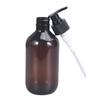 Garrafa PET plástica marrom de 500ml com pump para shampoo e loção, impressão de rótulos plásticos, Marrom Marrom garrafa de gel de banho