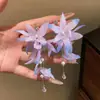 Brincos de Zircônia Agulha de Prata, Brincos de Flor de Tecido com Franjas Estilo Coreano, Brincos de Pérola de Luxo Leve e Sofisticados com Design Único