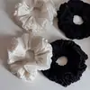 Elástico de Cabelo Elegante Estilo Francês com Flor em Botão Plissada, Prendedor de Cabelo Simples de Alta Moda, Novo Acessório de Cabelo