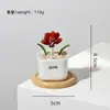 Adorno de artesanía en vidrio de Zibo, flor de nacimiento de diciembre, planta verde floral de vidrio artificial, decoración de escritorio, regalo creativo